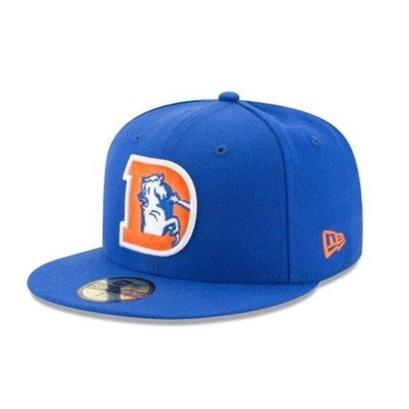 New Era Denver Broncos Classic Logo 59FIFTY Fitted Fitted Hat Blue Size 7 New - Picture 1 of 4